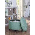 Green Fabric Round Ottoman K538