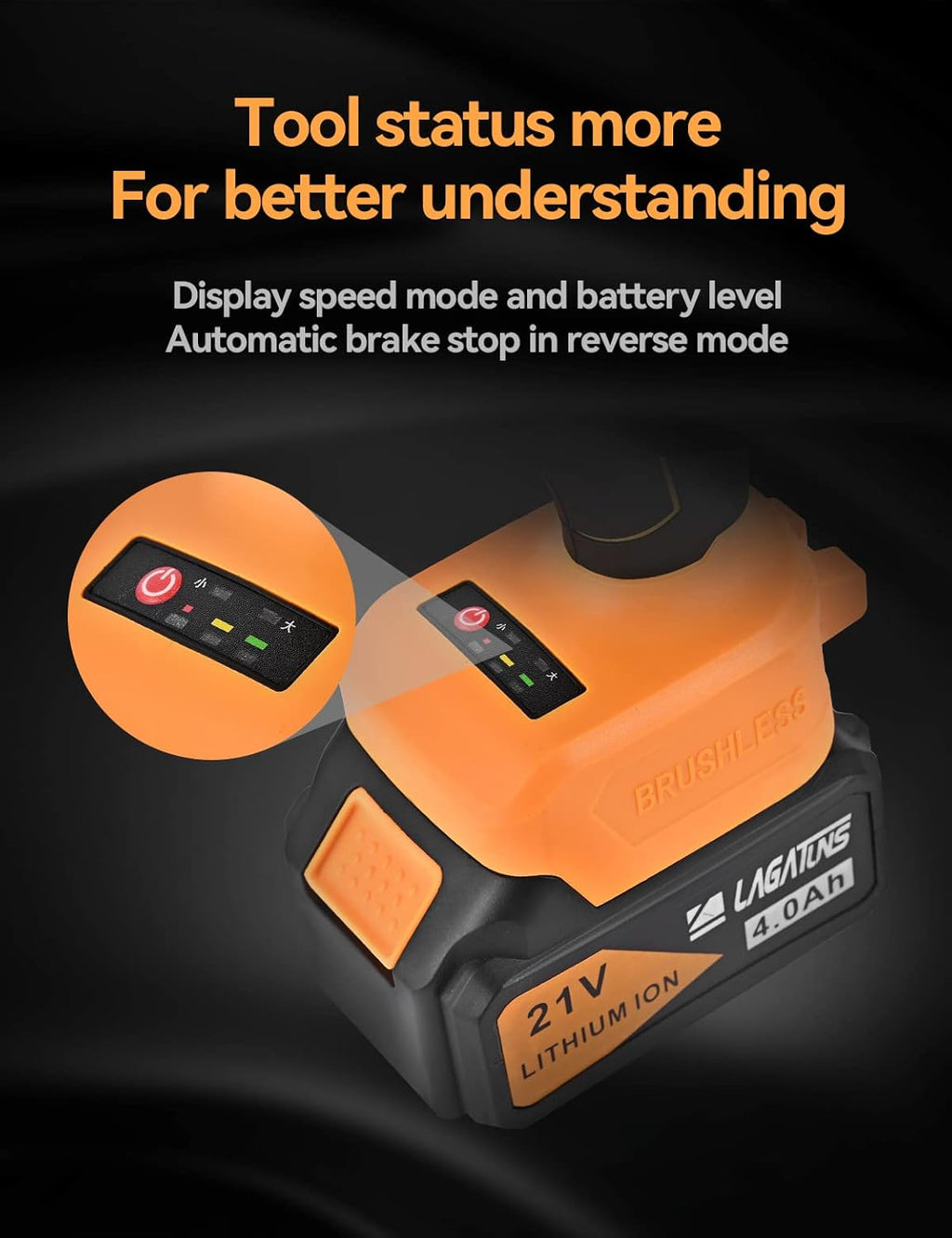 Cordless Impact Wrench, 553 Ft-lb, 2200 RPM, Brushless Motor, 4.0Ah Li-Ion Battery M472