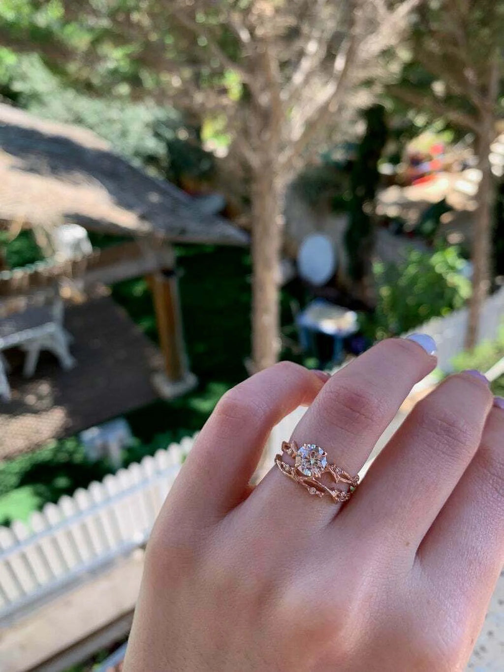 14K Rose Gold Engagement Ring N569