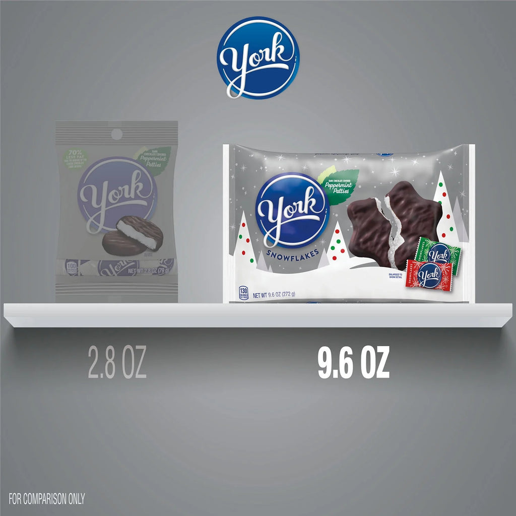Dark Chocolate Peppermint Patties Snowflakes Candy, Bag 9.6 oz O328024