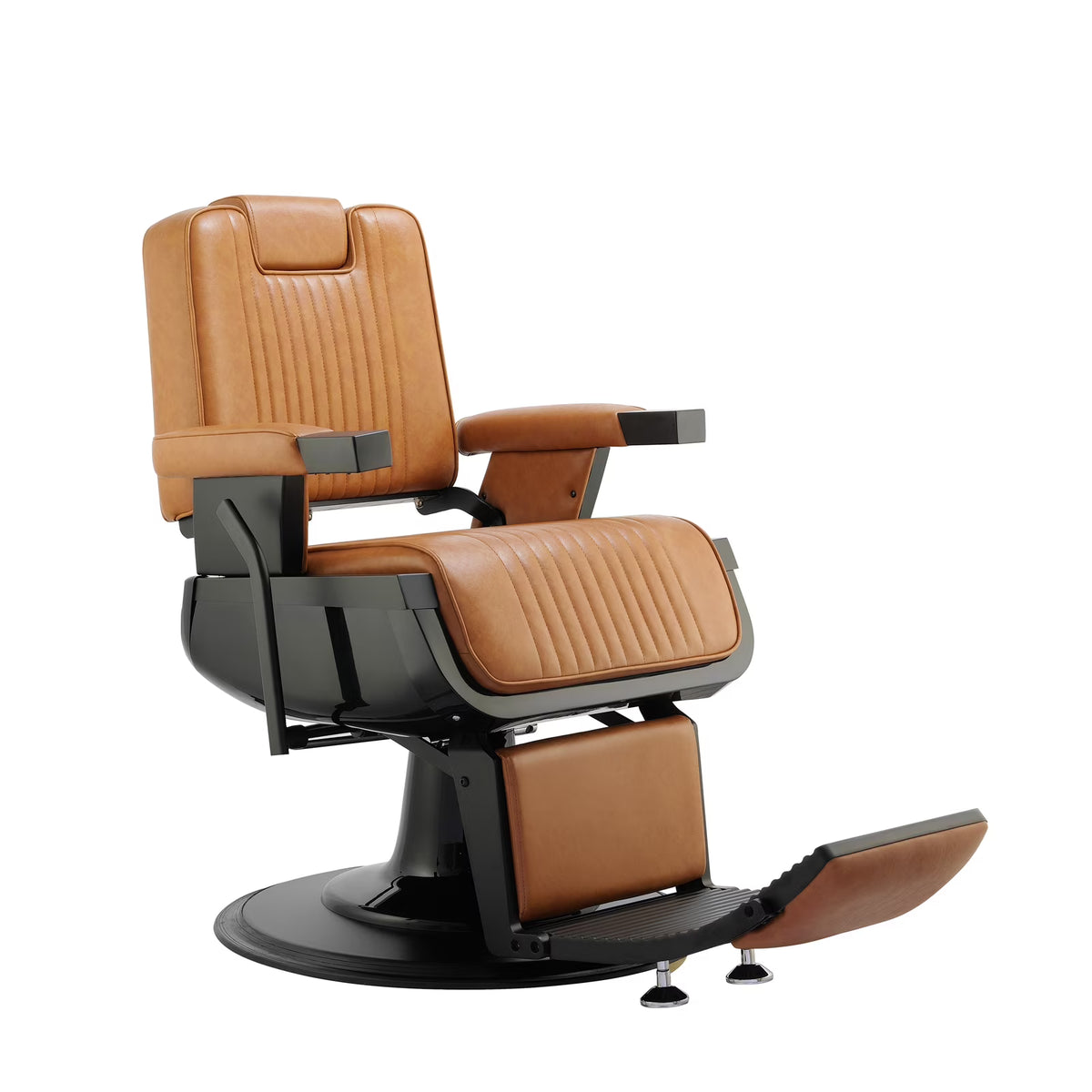 Black Leather Reclining Barber Chair A6726
