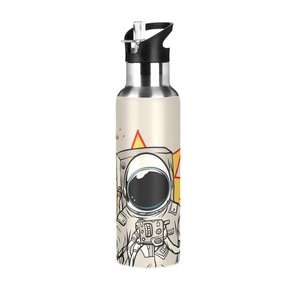 Stainless Steel Insulated Vacuum Flask Water Bottle with Straw Lid W773