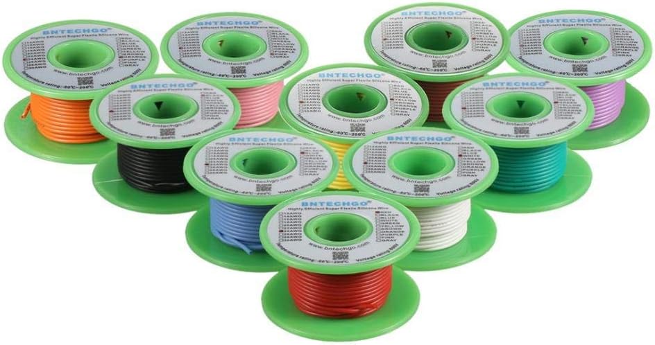 16 Gauge Silicone Wire Kit 10 Color 25 ft Flexible 16 AWG Stranded Tinned Copper Wire Pack of 2 D3154