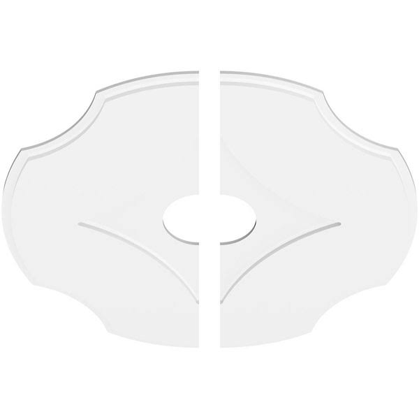 38 inchod x 7 inchid x 13 1/4 inchc x 1 inchp PVC Contemporary Ceiling Medallion, Two Piece F3451