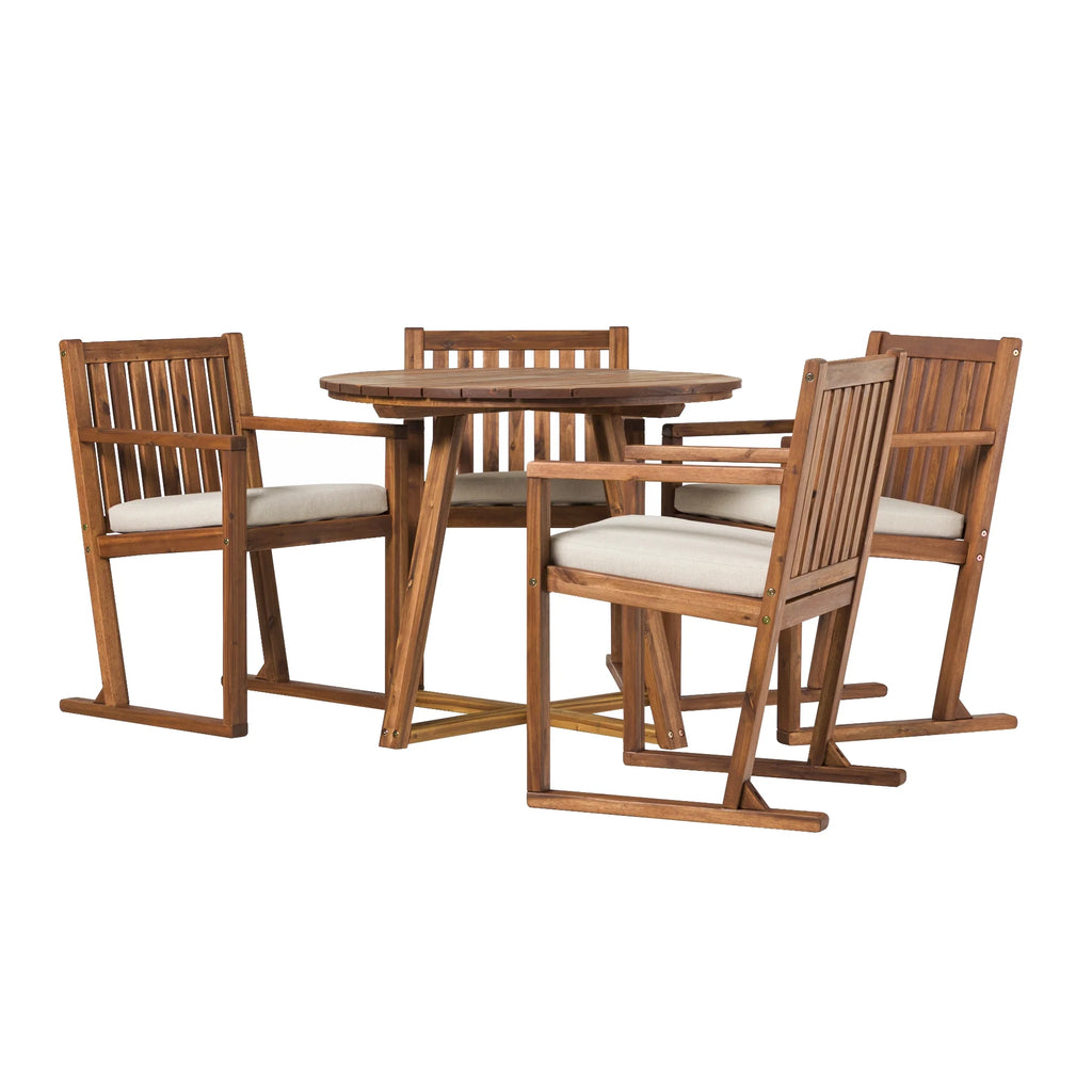 5-Piece Solid Wood Outdoor Dining Set C163