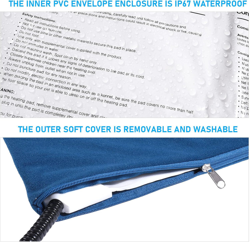 Waterproof Electric Pet Heating Pad with 6 Levels Temperature & 4 Timers Auto Power Off G310