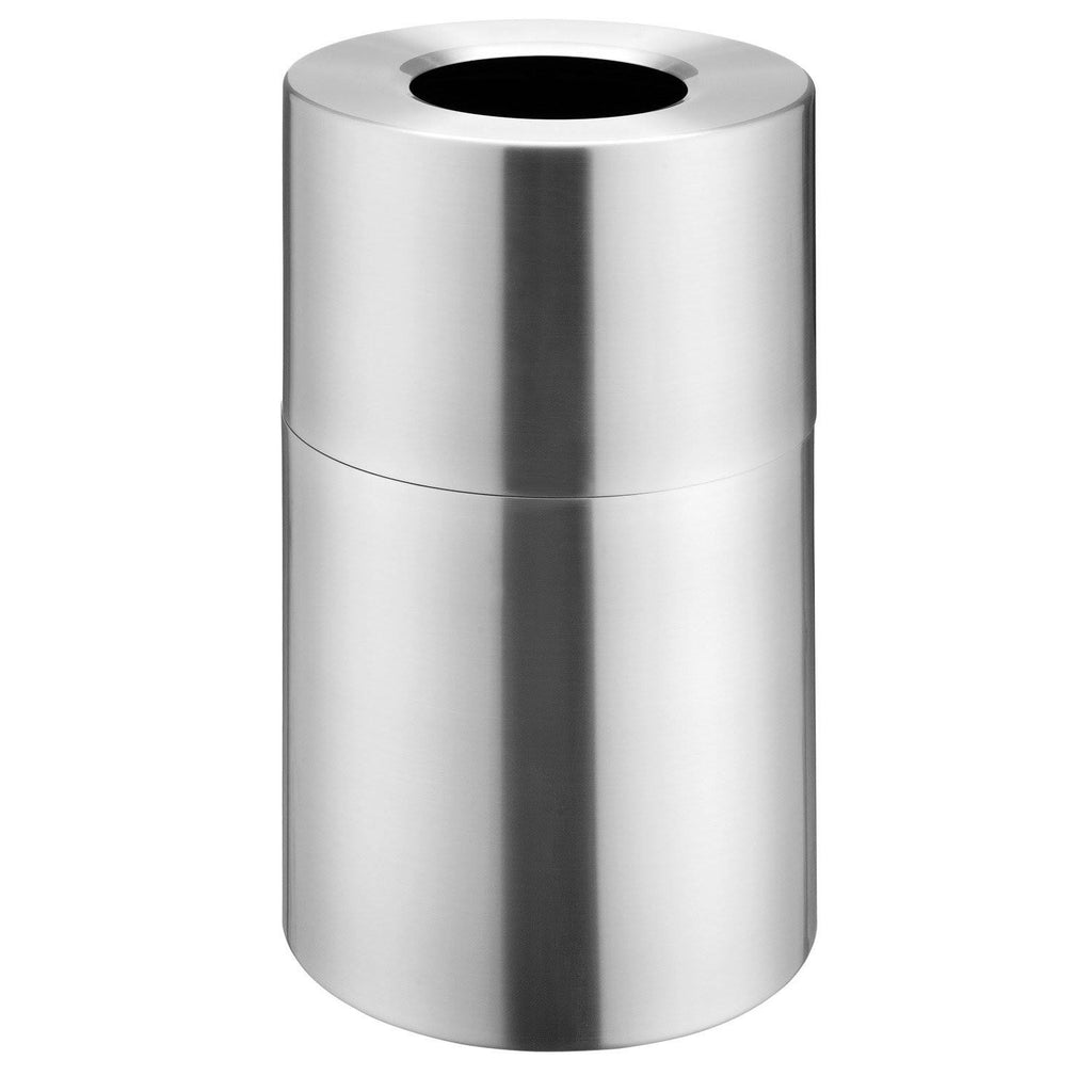 Aluminum Trash Container, Satin Clear, 35 Gallon Capacity Z1738