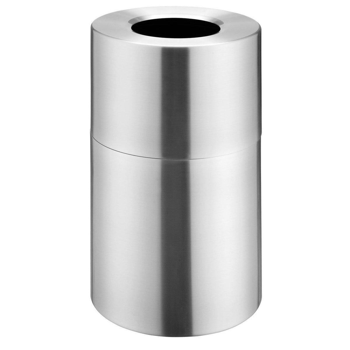 Aluminum Trash Container, Satin Clear, 35 Gallon Capacity Z1738