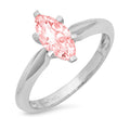 Pink Simulated Diamond Solitaire Ring R22172