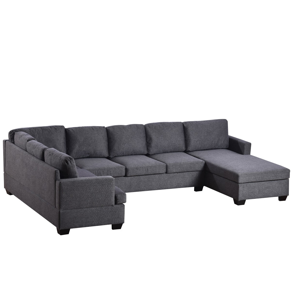 Upholstered U-Shape Sectional Sofa with Chaise Lounge Couch T6171