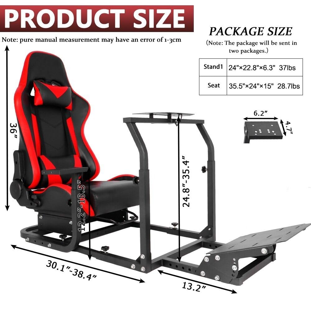 Racing Simulator Wheel Stand with Seat V6141