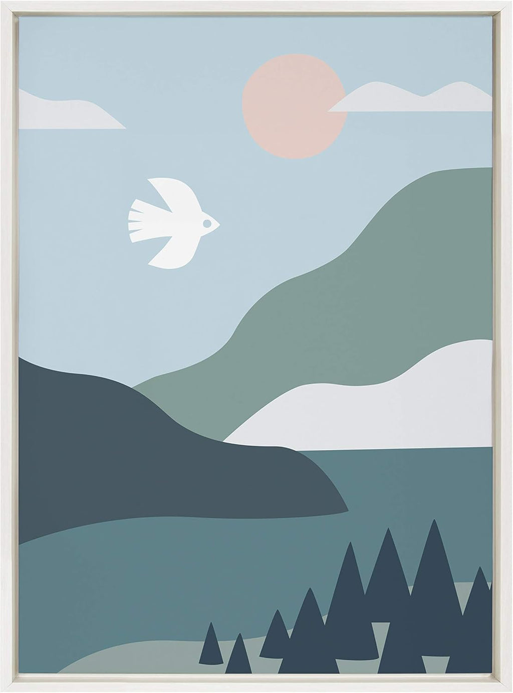 Framed Canvas Wall Art, 23x33 White Q936279