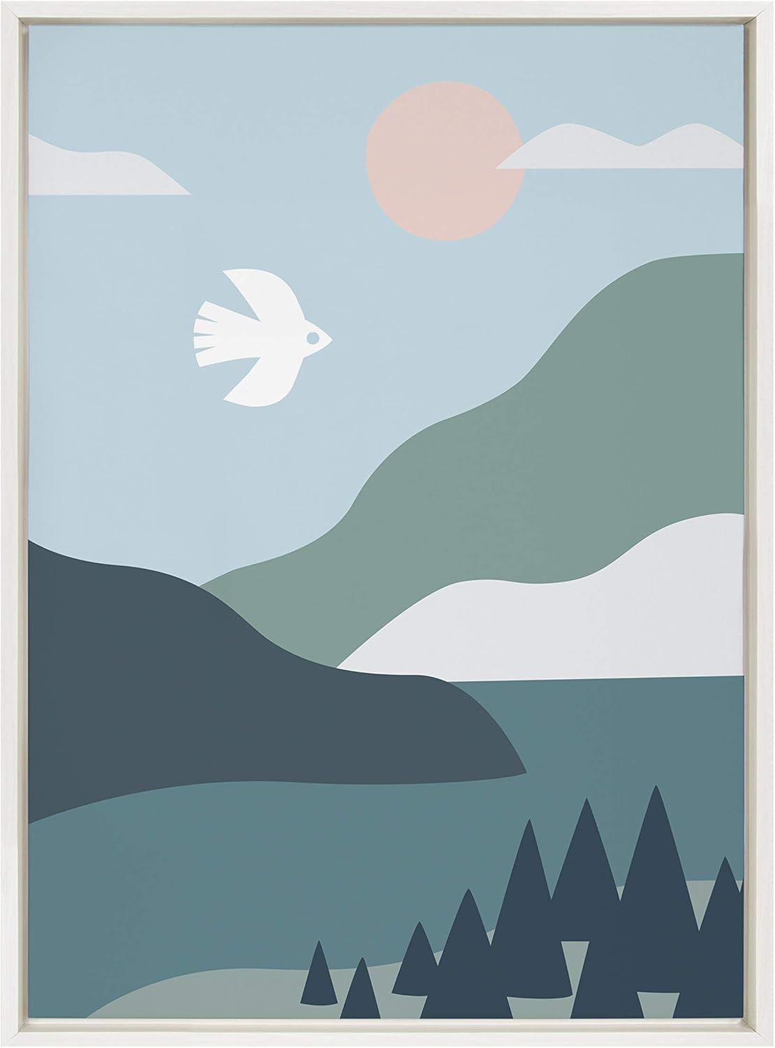 Framed Canvas Wall Art, 23x33 White Q936279
