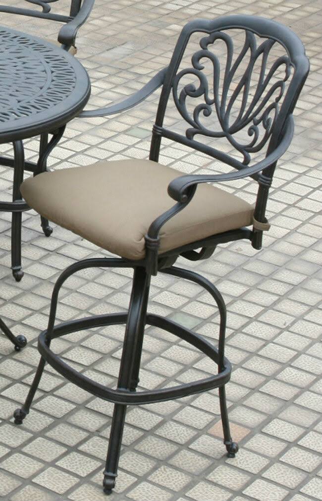 Bronze Cast Aluminum Swivel Patio Bar Stool O7476