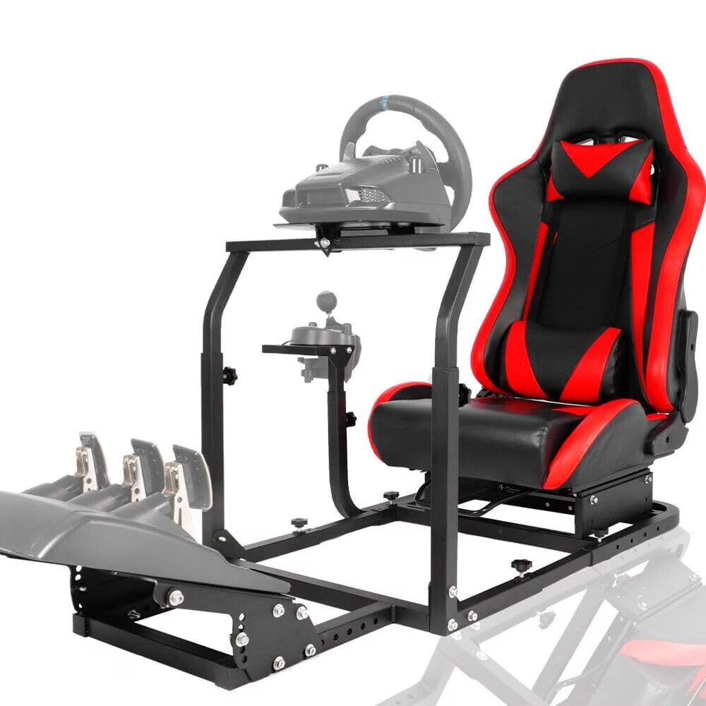 Racing Simulator Wheel Stand with Seat V6141