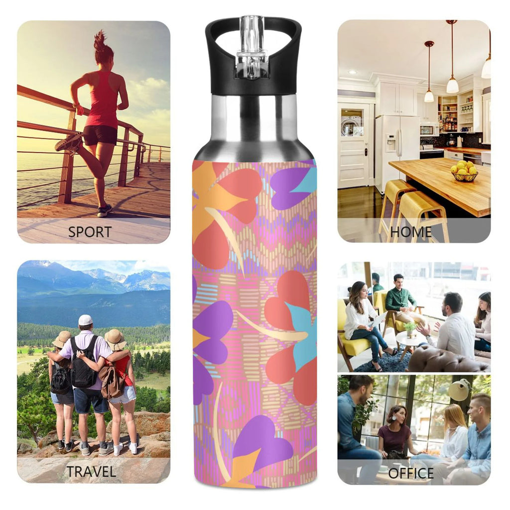 Stainless Steel Insulated Water Bottle with Straw Lid E13409