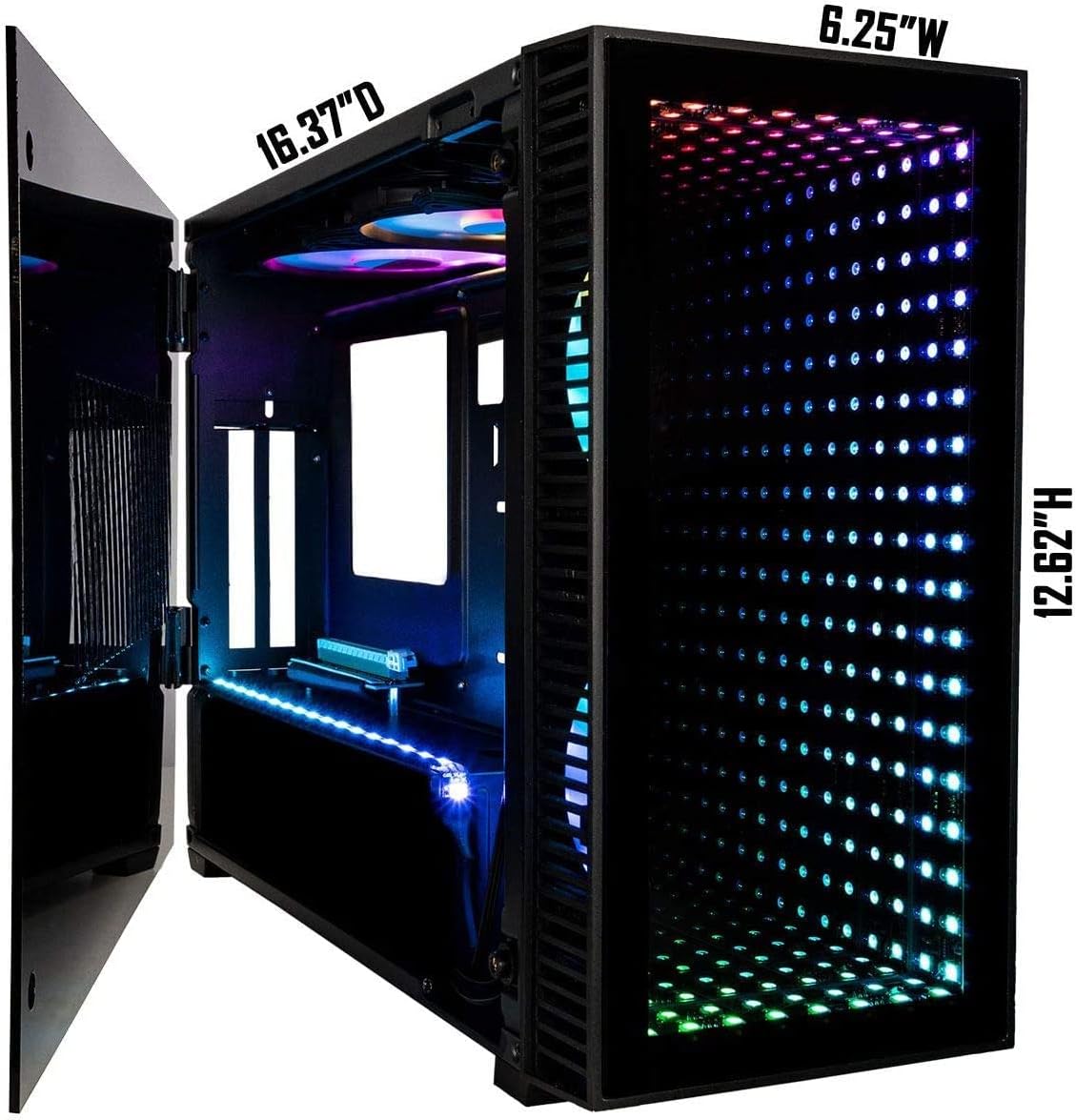 Mini ITX Desktop Case with 120mm Liquid CPU Cooler and 650W Power Supply P5457
