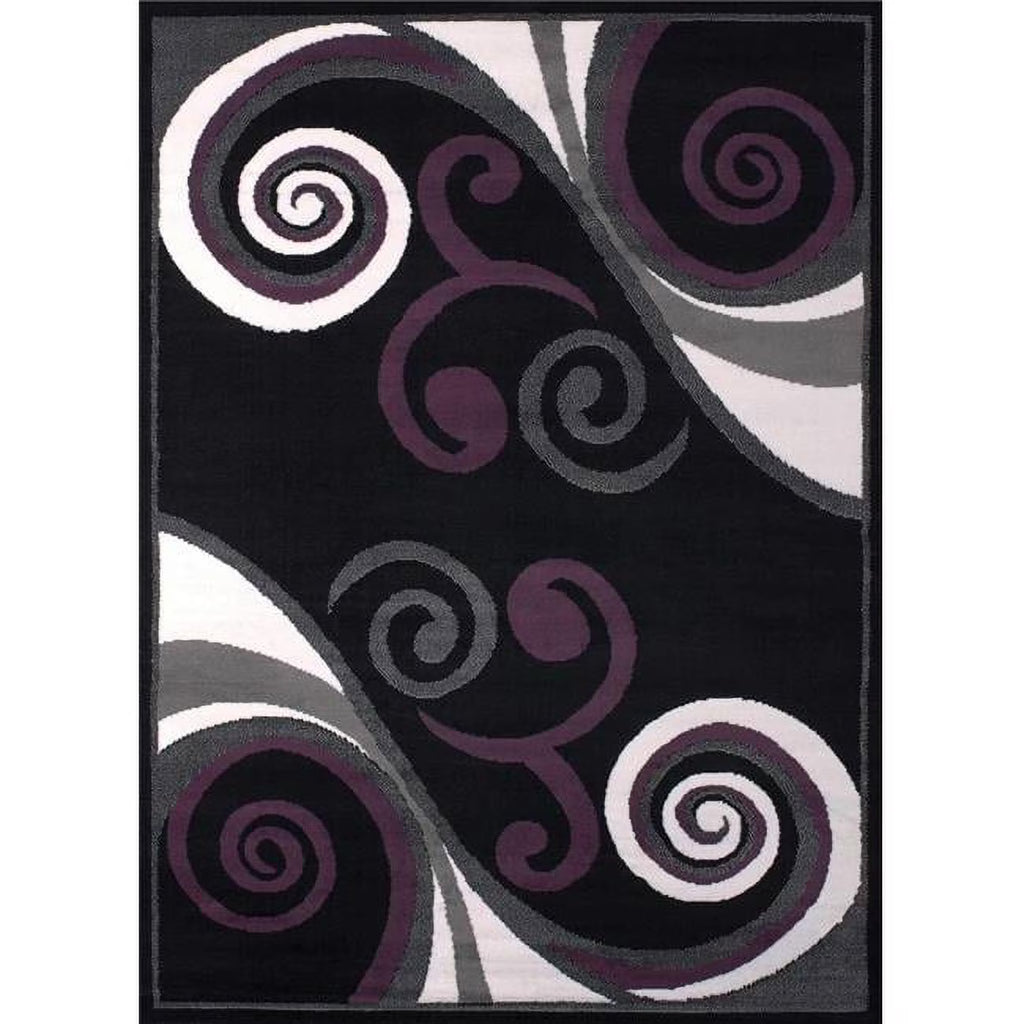Geometric Pattern Black Area Rug R226065