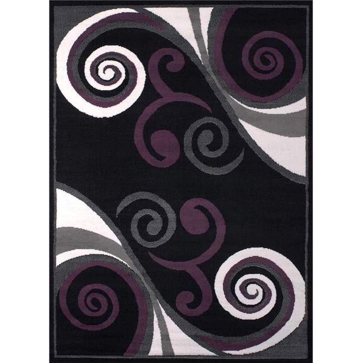 Geometric Pattern Black Area Rug R226065