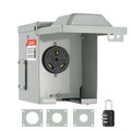 30Amp RV Power Outlet Box, 25/250V Enclosed Lockable Weatherproof Electrical Outdoor Receptacle Panel R54143