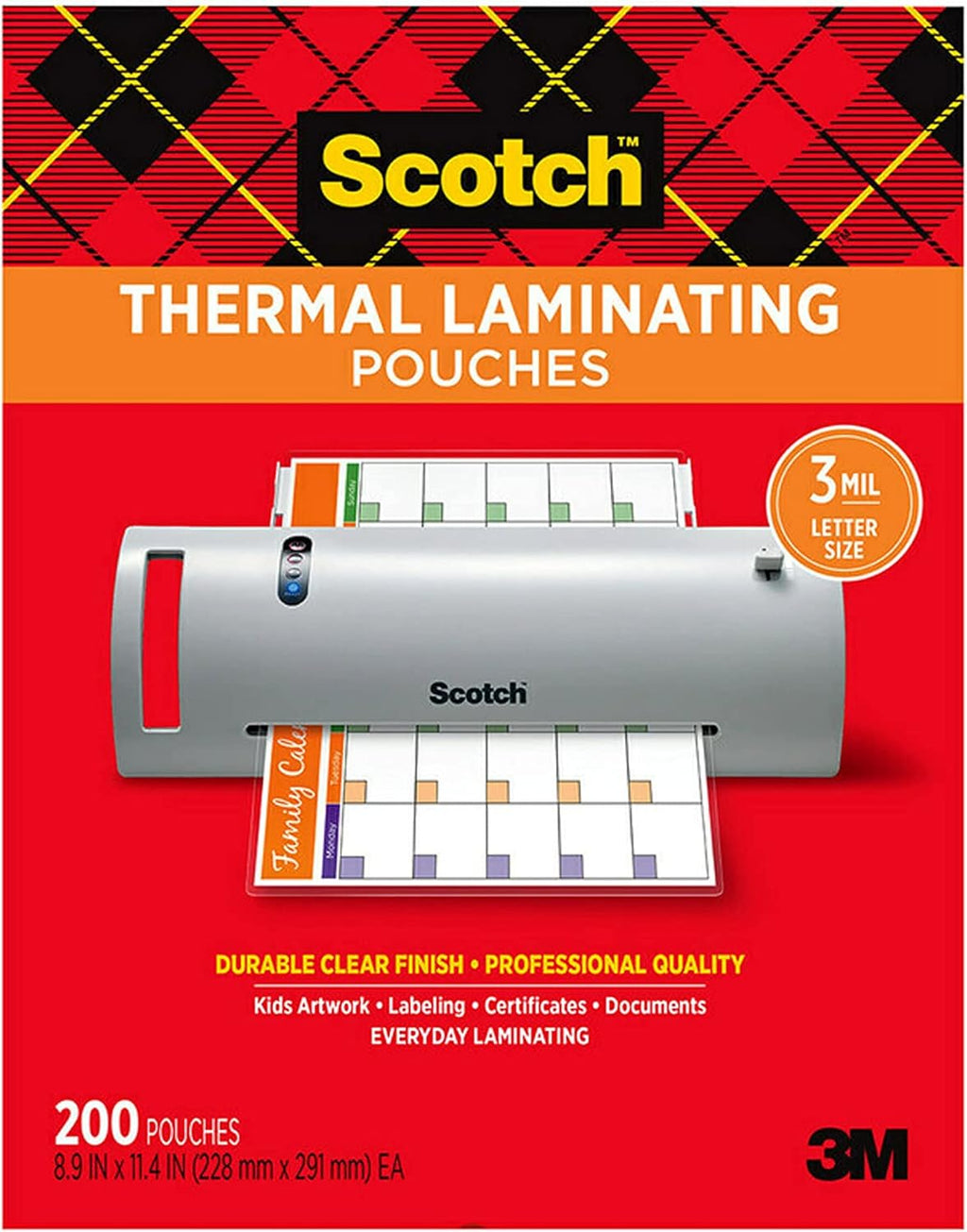 Thermal Laminator and Pouch Bundle, 200-Pack O3747
