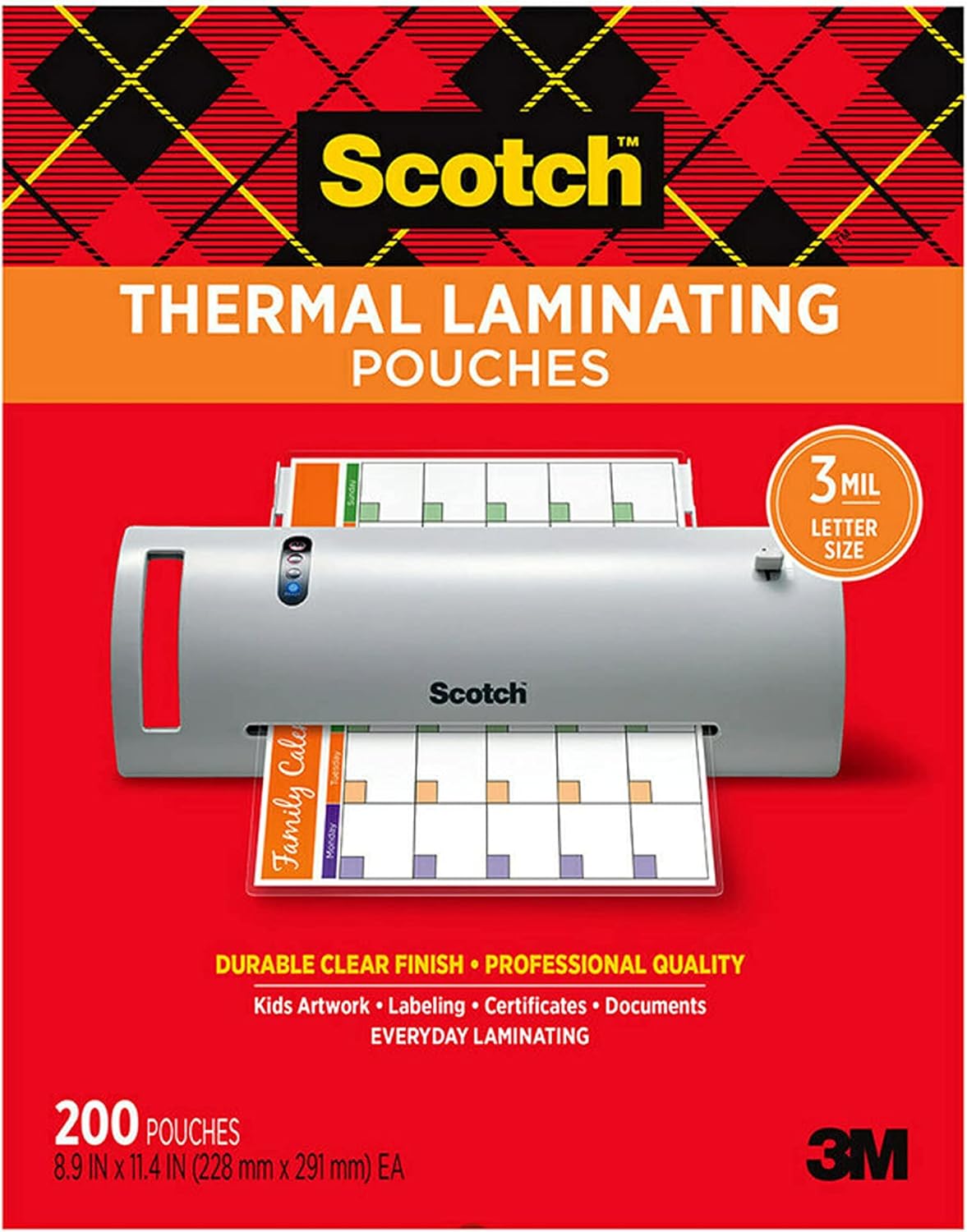 Thermal Laminator and Pouch Bundle, 200-Pack O3747