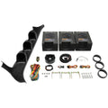 Black 7 Color 100 PSI Oil Pressure, Water Temperature & Volt Gauges with Triple Pillar Pod Q737935