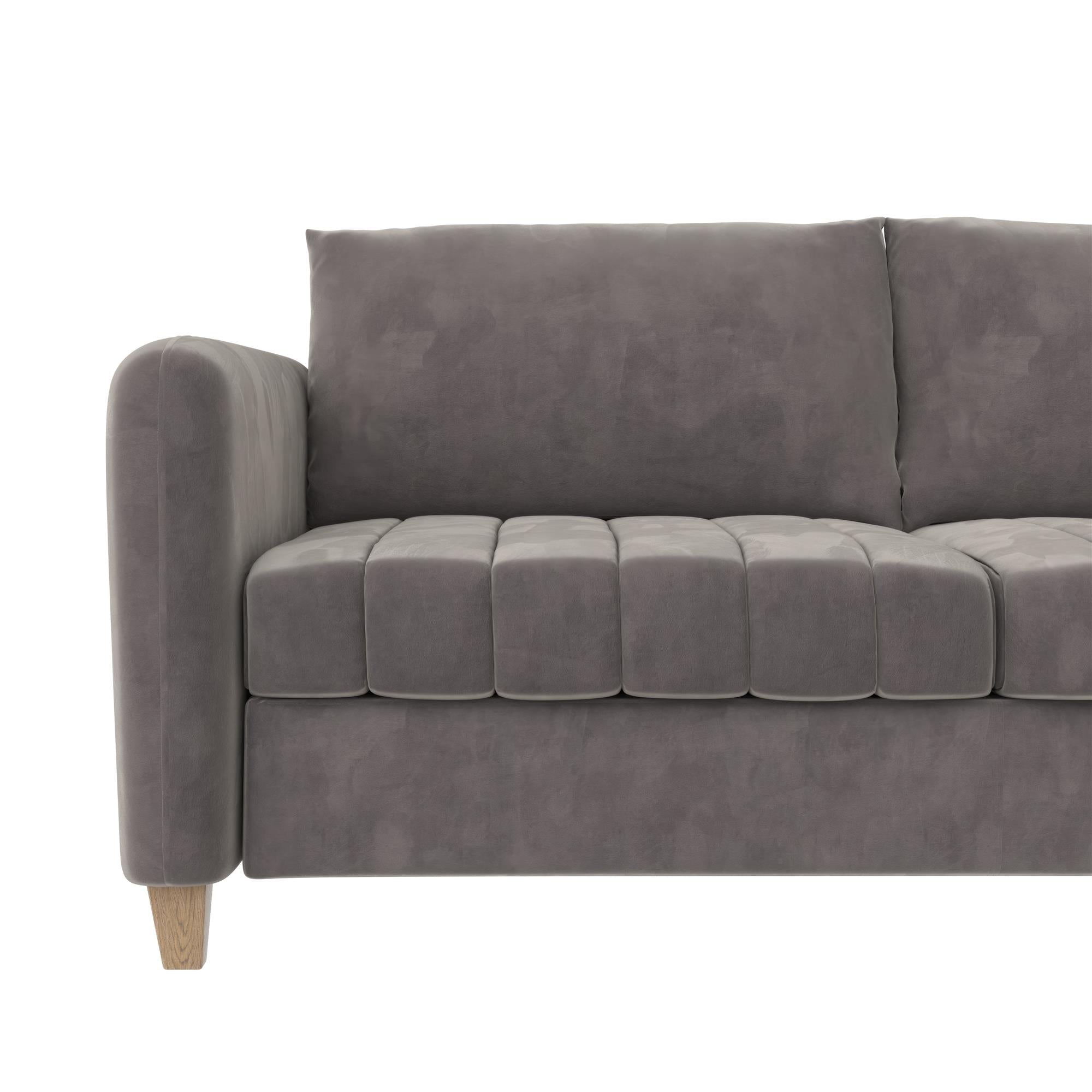Light Gray Velvet Tufted Sofa P31582