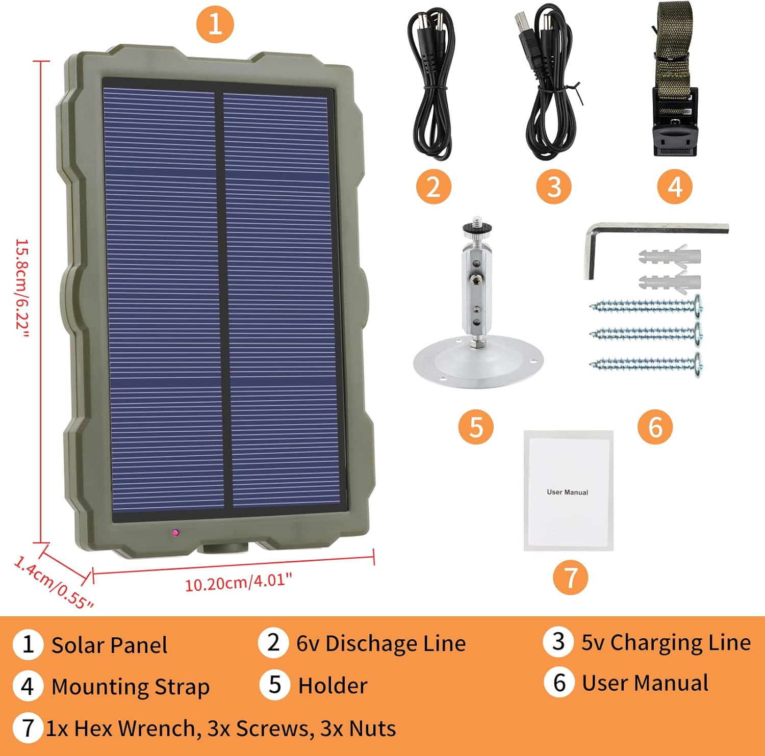 1700mAh Rechargeable Battery IP66 Waterproof Solar Charging Panel K19788