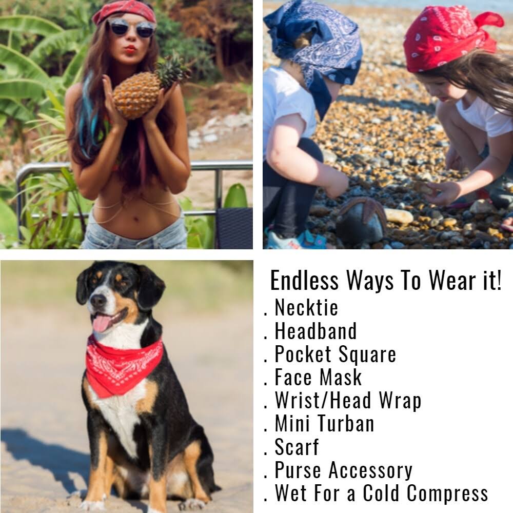 96 Pack Black & Red Polyester Bandanas L699