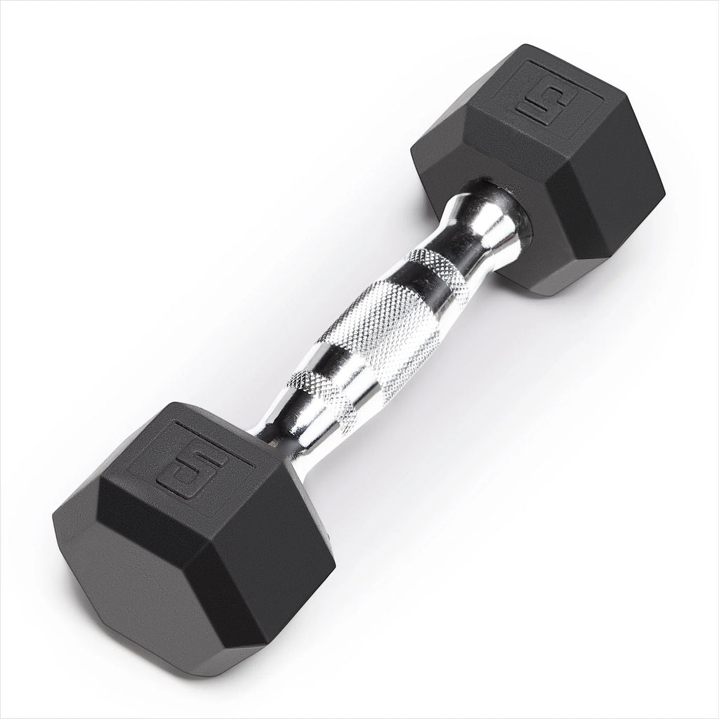 5 lb Rubber Hex Dumbbells (Pairs) C967506