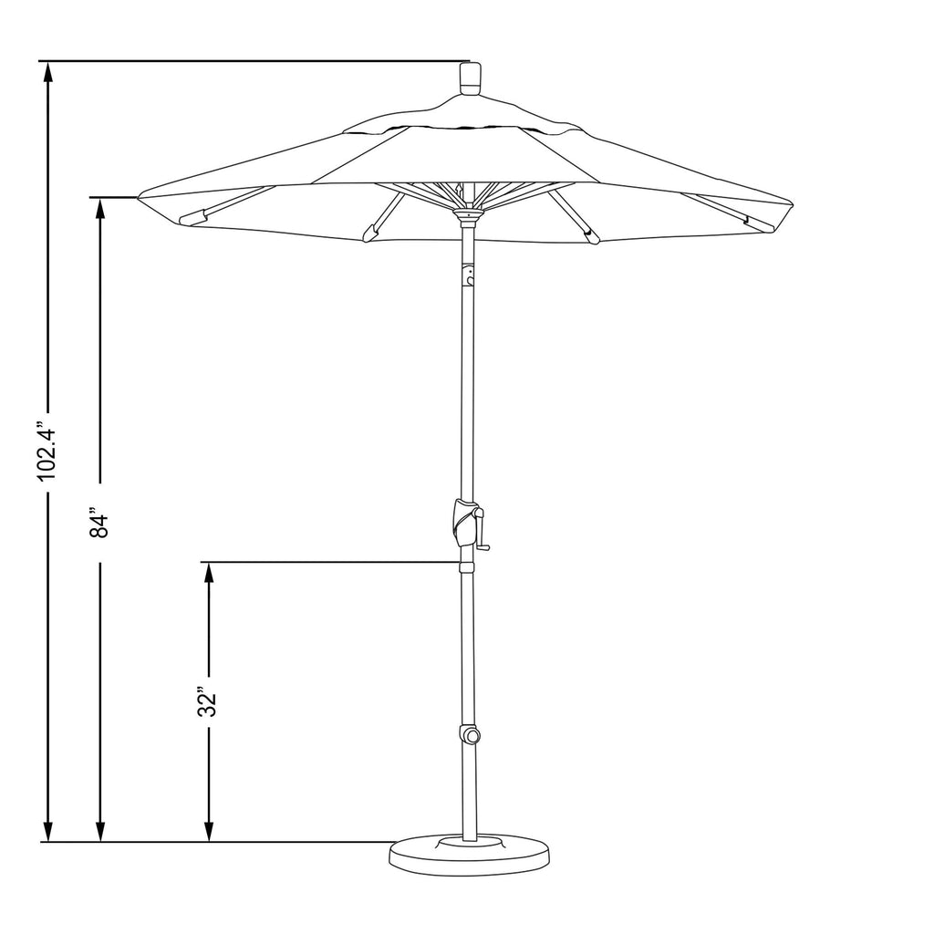 7.5 ft. Matte White Aluminum Patio Umbrella H7773