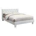 White Faux Leather Upholstered Full Bed with Tufted Headboard M403010