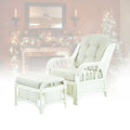 White Armchair with Ottoman O153418