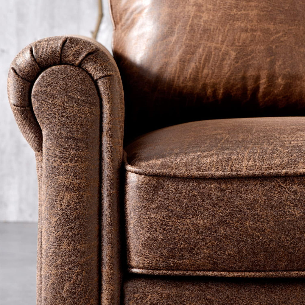 Brown Suede Fabric 3 Seater Convertible Sofa Couch L29295