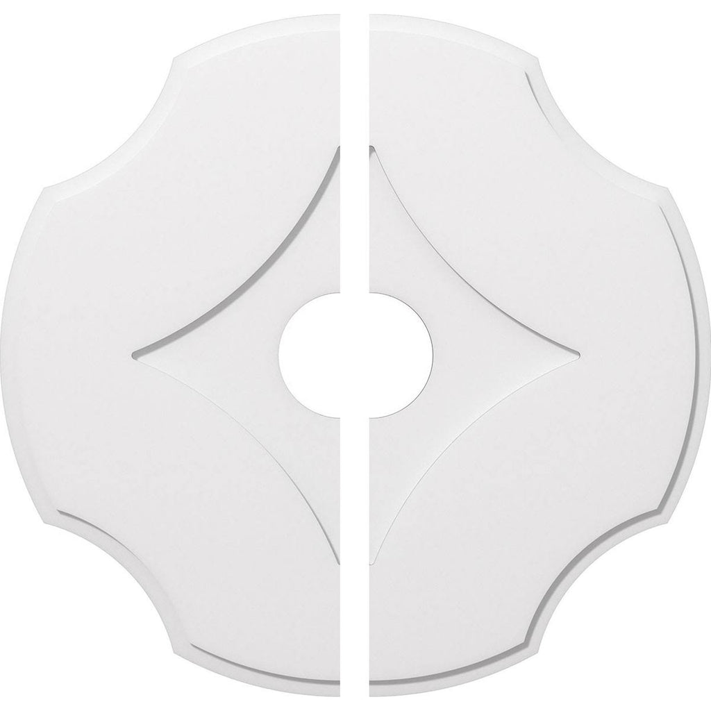 38 inchod x 7 inchid x 13 1/4 inchc x 1 inchp PVC Contemporary Ceiling Medallion, Two Piece F3451