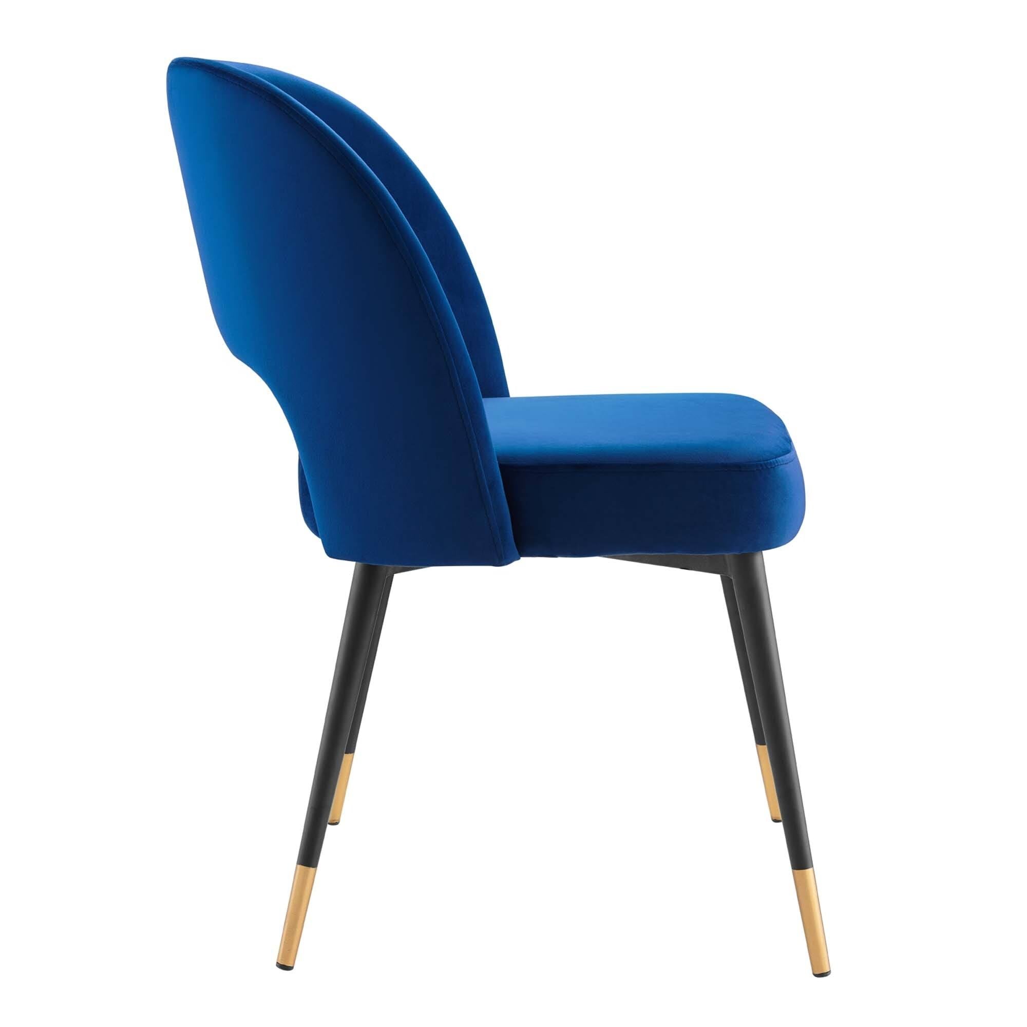 Navy Performance Velvet Dining Side Chair L142314