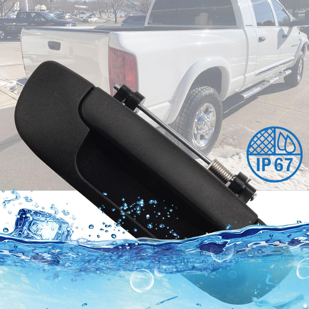 Tailgate Handle with Backup Rear View Camera for 2002-2008 Dodge Ram 1500 2500 3500, RCA Connector, Pack of 2 W23660