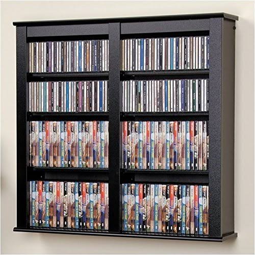 Black Double Floating Media Wall Storage Q149420