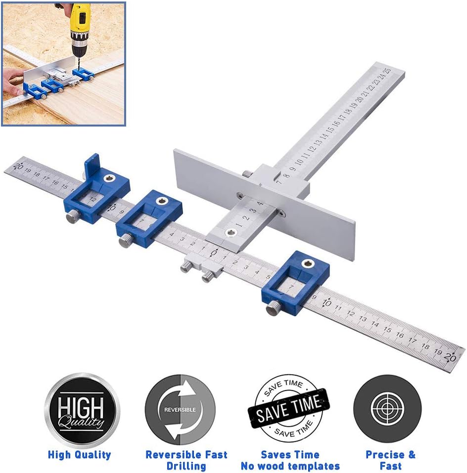 Aluminum Alloy Cabinet Hardware Jig, Drill Guide Sleeve, Pack of 2 T13427