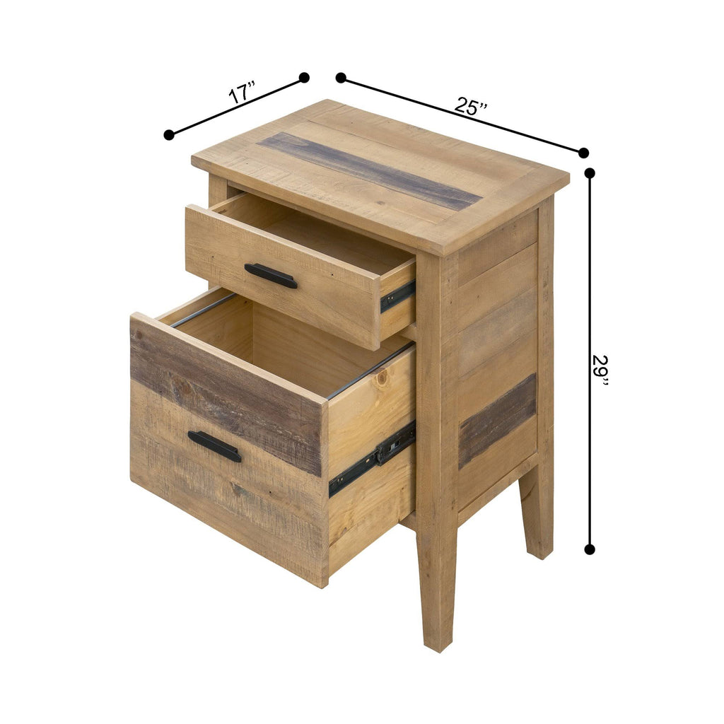 Reclaimed Wood Filing Cabinet with Two Drawers T733784