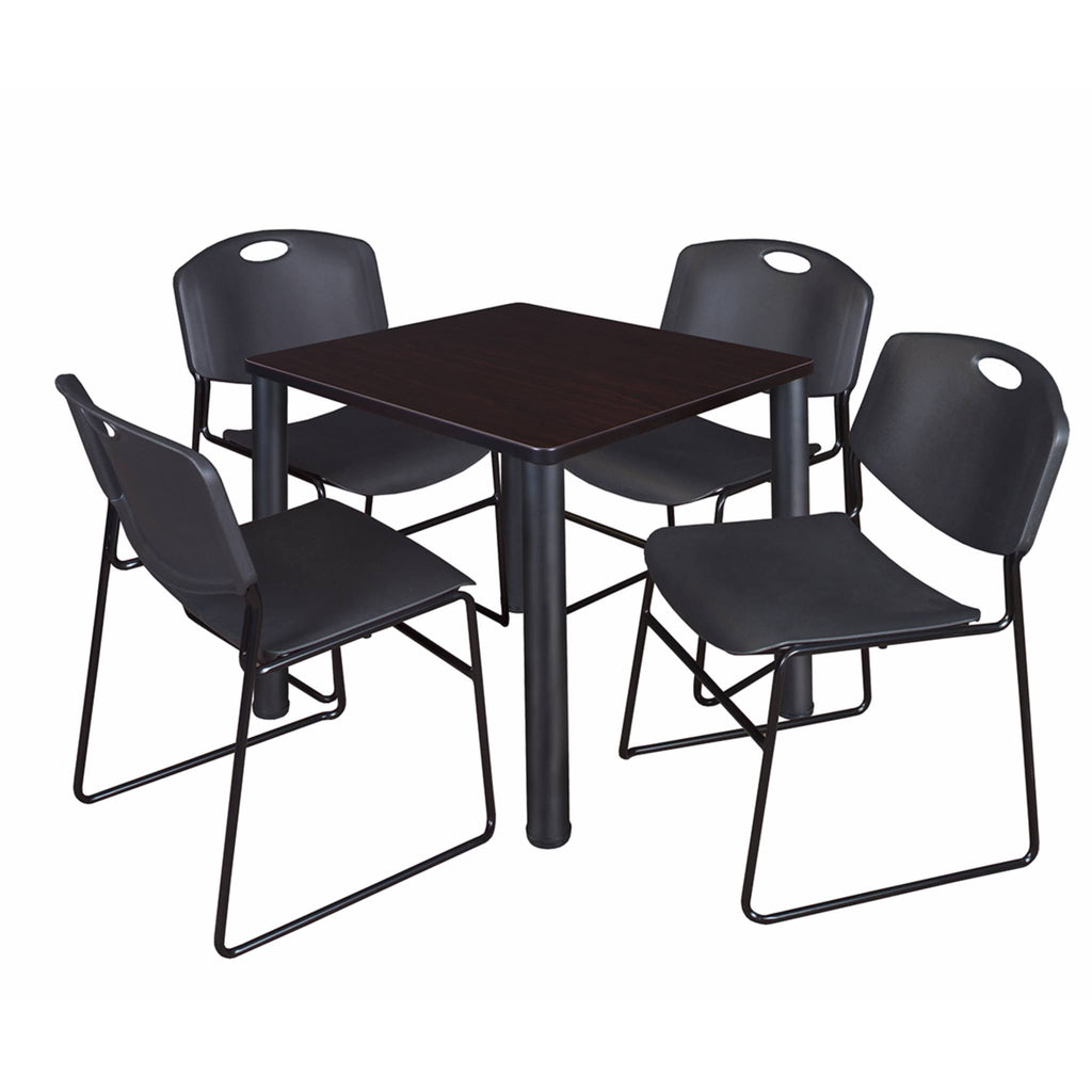 30x22 Square Breakroom Table with 4 Stack Chairs G91944