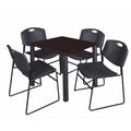 30x22 Square Breakroom Table with 4 Stack Chairs G91944