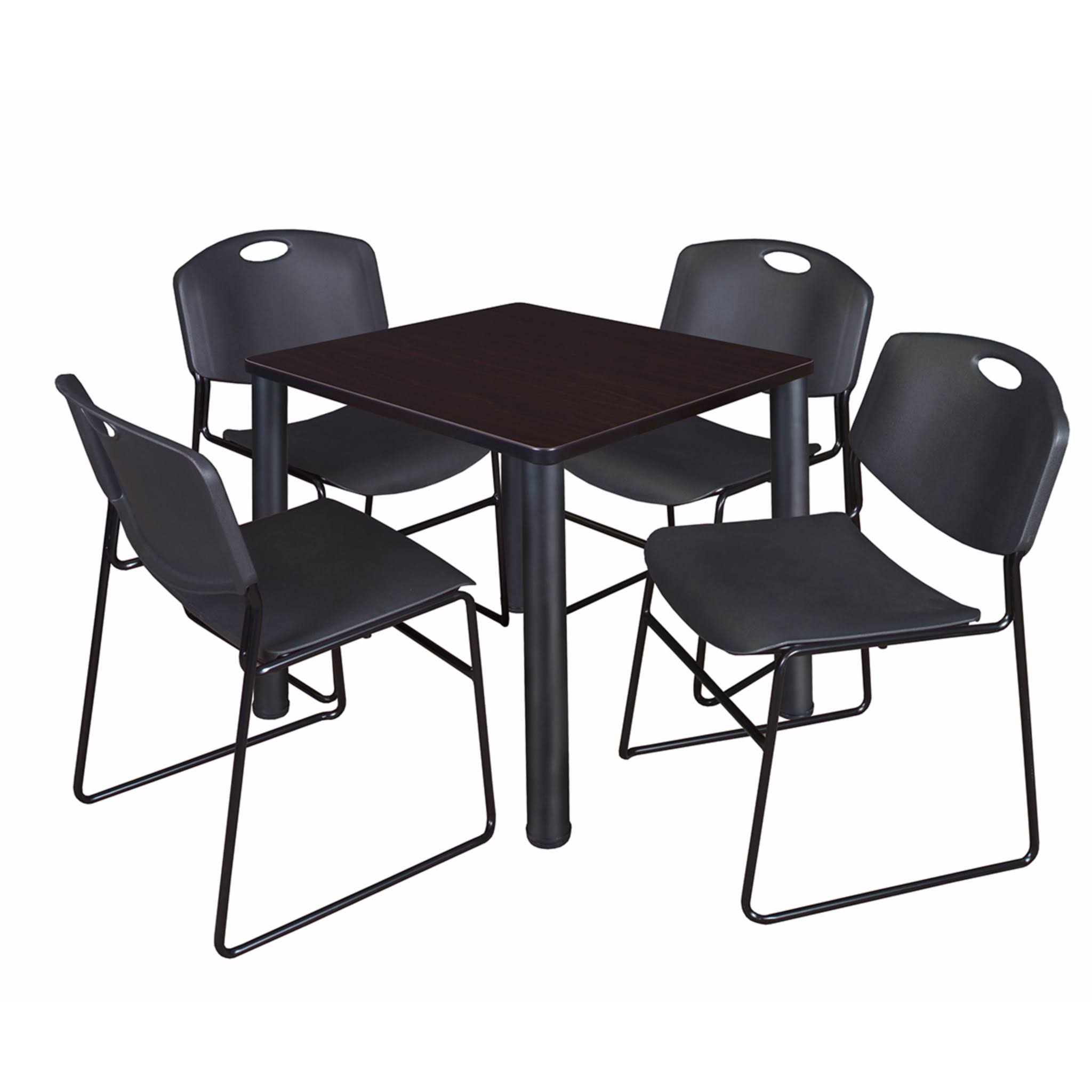 30x22 Square Breakroom Table with 4 Stack Chairs G91944