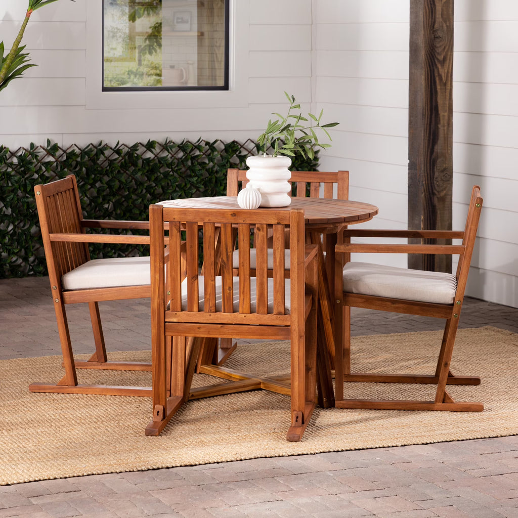 5-Piece Solid Wood Outdoor Dining Set C163