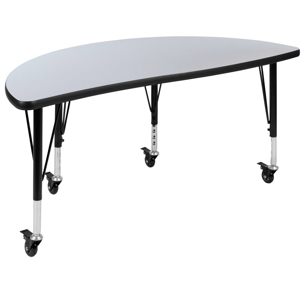 Grey/Black Laminate Activity Table Set with Student Stack Chairs X596450