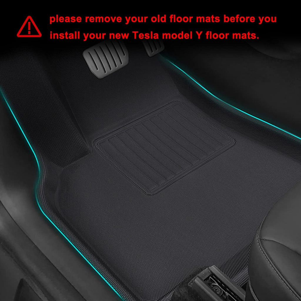 Black All-Weather TPE Floor Mats for Tesla Model Y L32971