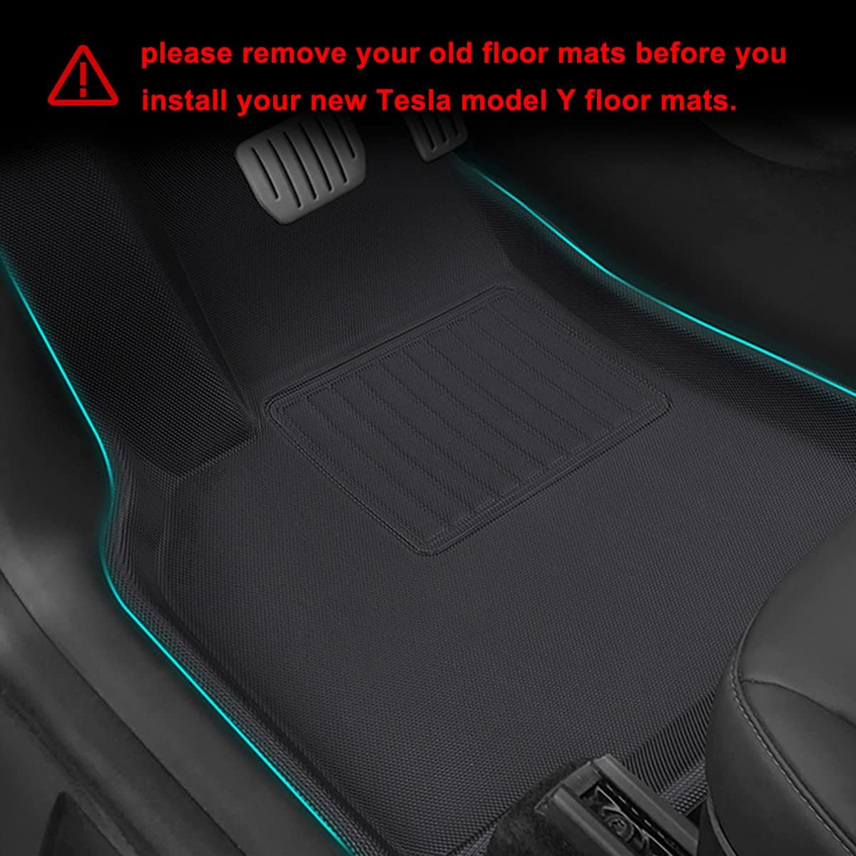 Black All-Weather TPE Floor Mats for Tesla Model Y L32971