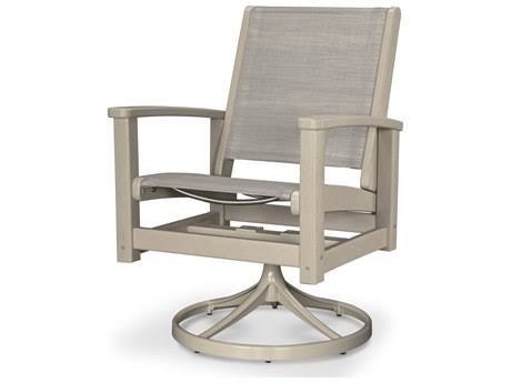 Satin White / White / Navy Blue Sling Swivel Rocker J67105