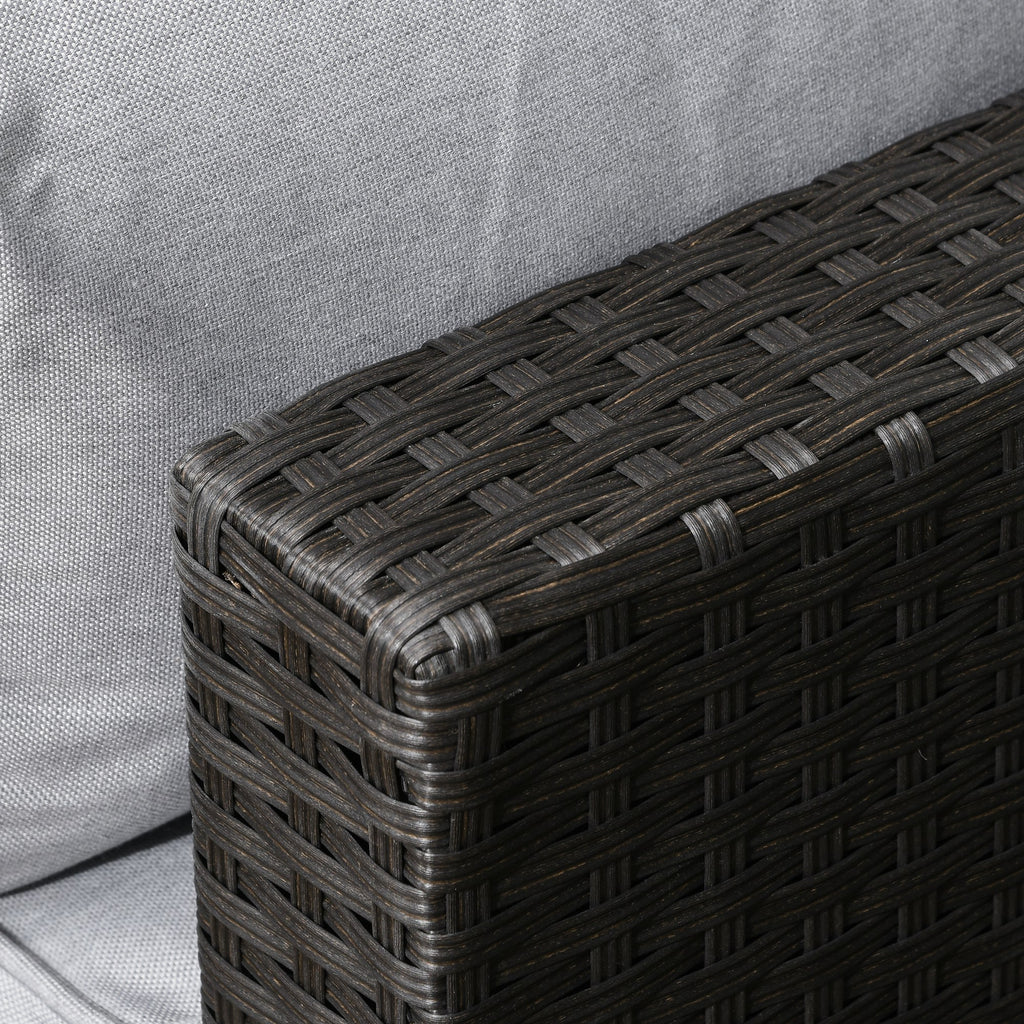 Gray Wicker Furniture Set with Aluminum Frame and Cushion O611686
